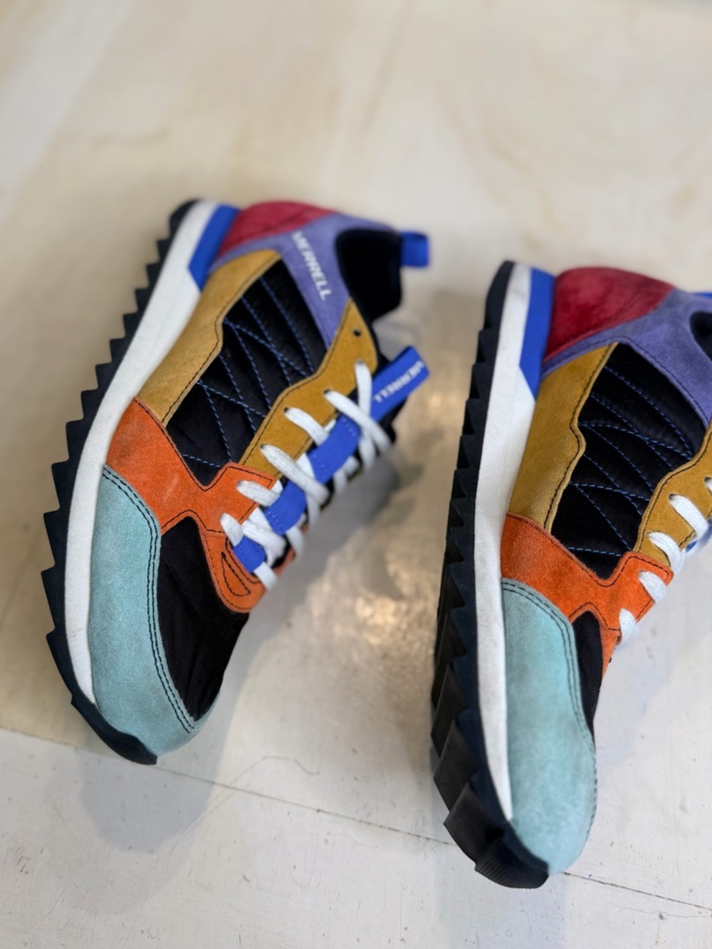 Merrell Women’s Blue, Orange & Mint Suede Accent Sneakers - Picture 3 of 7